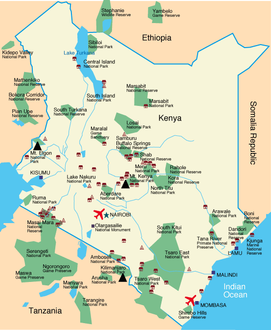National Parks In Kenya Map National Parks In Kenya Map